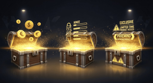 Mão segurando um smartphone com a palavra 'BÔNUS' destacada na tela, acompanhada de um ícone de estrela, sugerindo uma oferta especial ou conteúdo extra.